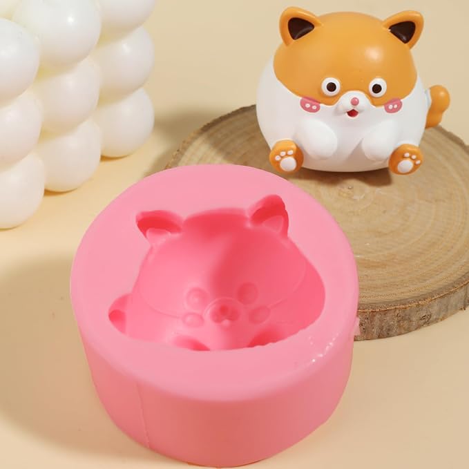 1Pcs Cute Puppy Candy Fondant Mold, Animal Dog Cake Decoration Fondant Molds, for Kitchen Baking Bread Chocolate Cupcake Toppers Jelly Resin Craft Clay Bath Ball Reusable