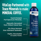 VitaCup Mineral Coffee with Trace Minerals, Hydrate, Replenish & Restore w/All Natural Sea Minerals, Electrolytes, Organic, Single Origin, Medium Dark Roast, Ground Coffee, 6 Bags 10oz Each