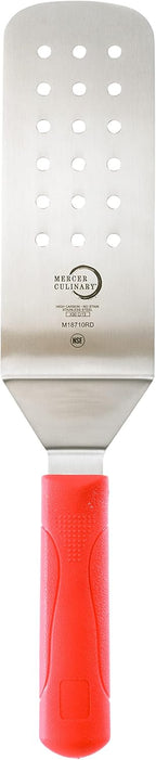 Mercer Culinary Millennia Perforated Turner, 8 Inch x 3 Inch Blade, Red Handle