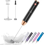 Zulay Kitchen Lux Rechargeable Milk Frother Handheld - Powerful 2-Speed Motor, Fully Waterproof, 2000mAh Battery - Drink Mixer For Latte, Cappuccino, Matcha, Protein Powder - Black Copper