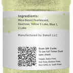 Tinker Dust - Neon Green (45g 1x Shaker Jar) | Edible Glitter for Cakes, Cupcakes, Cake Pops, Drinks, Desserts by Bakell