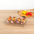 Restaurantware Met Lux 8.5 x 12 Inch Wire Baking Rack 1 Heavy-Duty Oven Wire Rack - Fits Quarter Size Sheet Pan Dishwashable Stainless Steel Cooling Rack Elevated Feet Oven-Ready Up To 575F