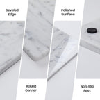 Carrara White Marble Cutting Board, 16x20 Inch Large Marble Pastry Board With Non-Slip Feets-Wedding Gift, Housewarming Gifts, Pack Of 1 Piece