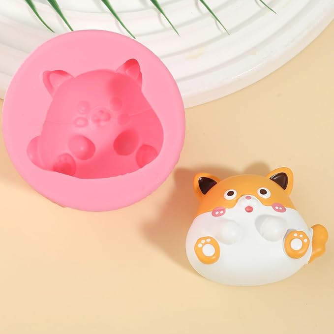 1Pcs Cute Puppy Candy Fondant Mold, Animal Dog Cake Decoration Fondant Molds, for Kitchen Baking Bread Chocolate Cupcake Toppers Jelly Resin Craft Clay Bath Ball Reusable