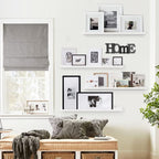 Forbena 36 Inch Floating Shelves for Wall 4-Pack, Large Nursery Book Shelves Bookshelf for Kids Bedroom, Long Picture Ledge Shelf with Lip for Living Room Photo Frames Art Display (White Solid Wood)