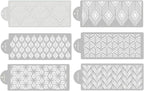 RAYNAG 6 Pieces Cake Stencils Baking Templates Cookie Fondant Cupcake Embossing Mesh Stencil Dessert Decorating Molds, Spray Cake Painting Stencils