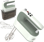9-Speed Digital Hand Mixer Electric, 400W DC Motor, Hand Mixer electric Handheld with Snap-On Storage Case, Touch Button, Turbo Boost, 5x Stainless Steel Accessories (Light Green)