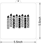 Birthday Cookie Cutter and Stencil Set Bundle Kit PYO Cookies Paint Your Own Diy Bakery Fondant Sugar Happy Birthday Wedding Baby Candle Kids Painting Coloring Pages Comb (Candle)