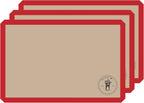 Silicone Baking Mats for 3/4 Size Cookie Sheets for Baking - 3 Pack - Non-Stick, Food Safe Oven Safe Liners for baking sheets - Red - Easy Clean, Mess-Free Baking Sheet Liners, 13.5 x 19.5 Inches