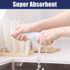 Homaxy Microfiber Waffle Weave Kitchen Dish Cloths, 12 x 12 Inch Ultra Absorbent and Solid Color Dish Towels for Kitchen Fast Drying Dishcloth for Washing Dishes, 12 Pack, White