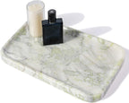 Marble Vanity Tray, Large Stone Bathroom Tray for Countertop, 14'' African Gem Genuine Marble Decorative Tray for Dresser, Green Kitchen Trays for Counter,Perfume Storage, Non-Resin/Ceramic