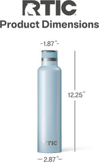 RTIC 26oz Journey Bottle Metal Stainless Steel Vacuum Insulated, BPA Free, Reusable, for Water, Hot and Cold Drinks, Travel, Sports, Camping, RTIC Ice Glitter