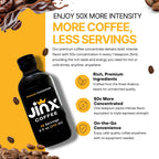 Jinx Coffee Concentrate – 50x Stronger Cold Brew Coffee | Strong Caffeine Concentrated Liquid, Perfect for Instant Hot or Iced Coffees, Cold Brew Concentrate, Hot Drinks, and Instant Espresso | 48 Servings of Premium Concentrated Coffee