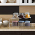 Redrubbit Large (15.7 x 9. 4 Inch) Cabinet Storage Shelf Rack, Rustproof Kitchen Counter and Cabinet Shelf, Storage Rack Organizer for Kitchen, Fridge, Cabinet, Bathroom, Set of 2