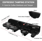 Espresso Tamper Holder Station Laelr Wall Mounted Coffee Station Organizer Coffee Distributor & Tamper 54mm/2.1'' Portafilter Storage Wall Shelf Espresso Accessories Organizer Rack for Bar Home Office