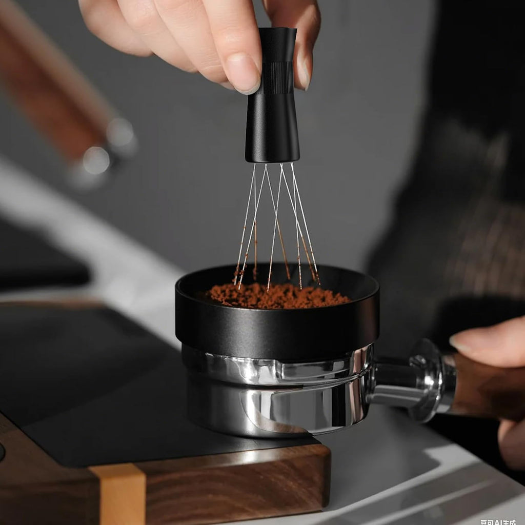 WDT Tool Espresso Distribution Kit with Magnetic Stand, 6 x 0.4mm Ultra-Fine 304 Stainless Steel Needles, Espresso Distribution Tool,Essential WDT Tool Accessory for Coffee Lovers & Home Brewers