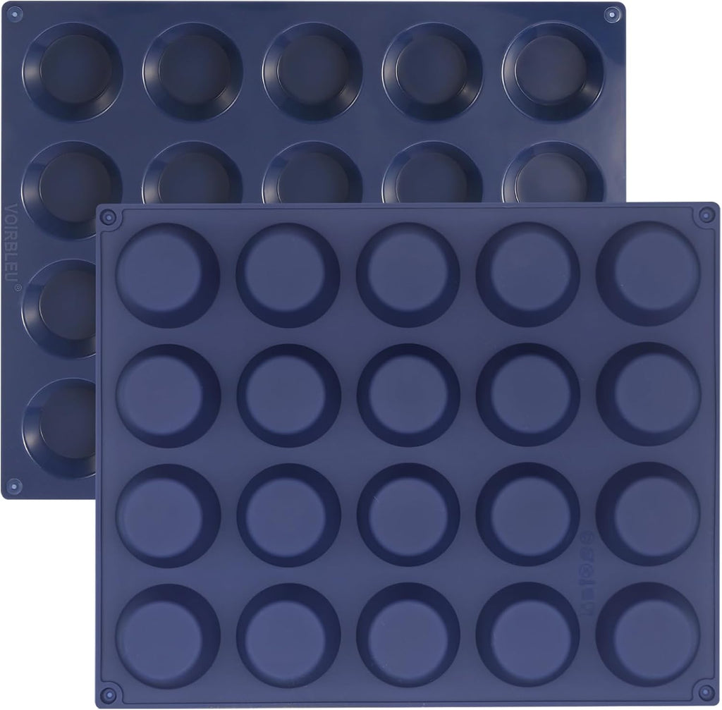 Silicone Tart Mold for Baking, Mini Tart Pan, 2 Inch Mini Pie Pans for Mince Pie, Fruit Pie, Blue(2, 2 INCH)