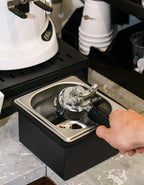 Coffee Knock Box, Espresso Knock Box Coffee Bin Barista Accessories Coffee Machine Accessories, Stainless Steel Small Coffee Knock Box Container with Silicone Knock Bar and Non Slip Base