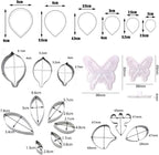 AK ART KITCHENWARE Silicone Veiner Stainless Steel Fondant Cutter Set for Gum Paste Flower Leaf Sugar Craft Tools Cake Decorating Supplies Silicone Veining Molds Moulds for Wedding with Christmas Box
