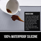 GORILLA GRIP Silicone Coffee Mat, 18x28, Espresso Drink Bar Station Accessories, Waterproof Heat-Resistant Dish Drying Mats, Stay in Place on Kitchen Counter, Home Kitchen Decor Essentials, Gray