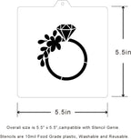 Diamond wedding Cookie cutter and stencil set Baking stencils and cutters bundle DIY bakery decorating kit Cookie cutter with stencils Icing stencil and cookie cutter combo(Diamond)
