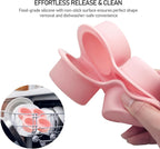 HUIKANGSHENG 2 Pack Air Fryer Egg Bite Molds, 4-Cup Silicone Mini Round Muffin Pans for Oven, Air Fryer & Pot, Reusable Non-Stick Baking Molds (Pink)