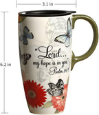 Topadorn 17 OZ. Ceramic Coffee Mug Travel Cup with Handle Sealed Lid and Color Box