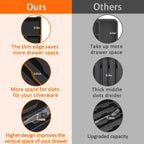 Silverware Organizer - Expandable Kitchen Drawer Organizer BPA-Free Silverware Drawer Organizer, Stackable Cutlery Tray for Forks, Knives, Slim Kitchen Organizers and Storage, Black, Large