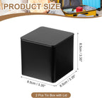 PATIKIL Metal Tea and Tin Set 3.35"x3.35"x3.35", 2 Pcs Airtight Storage Square Container with Lid for Loose Tea Coffee Candy Treats Gifts Spice DIY, Black