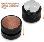 53mm Coffee Distributor and Tamper, Dual Head Espresso Tool with Adjustable Depth - Professional Coffee Leveler and Hand Tamper for 51mm Portafilters, Barista-Grade Espresso Accessory (53mm)