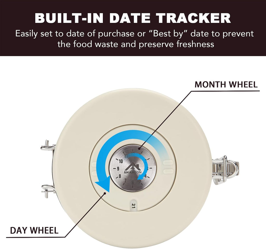 ShanSon Coffee Canister Airtight Coffee Container Stainless Steel Coffee Bean Storage Container with Scoop and See Through Window Coffee Canister for Beans Grounds Sugar Flour Tea Cereal,16OZ,Green