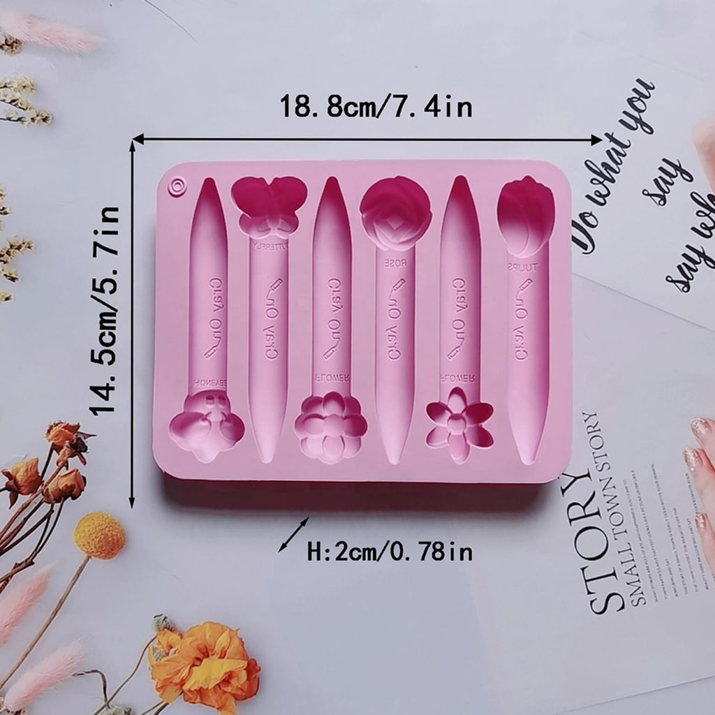 Crayon Mold, 2 Pack Crayon Recycling Molds, 3D Crayon Silicone Mold Tipped Crayon Mold Oven Safe Candy Chocolate Making Molds for Kids Reusable Triangular Flower Crayon Molds for DIY Crayons.