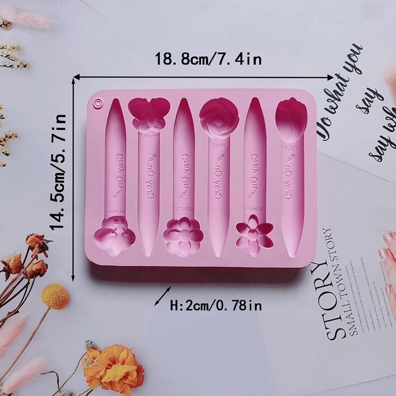 Crayon Mold, 2 Pack Crayon Recycling Molds, 3D Crayon Silicone Mold Tipped Crayon Mold Oven Safe Candy Chocolate Making Molds for Kids Reusable Triangular Flower Crayon Molds for DIY Crayons.