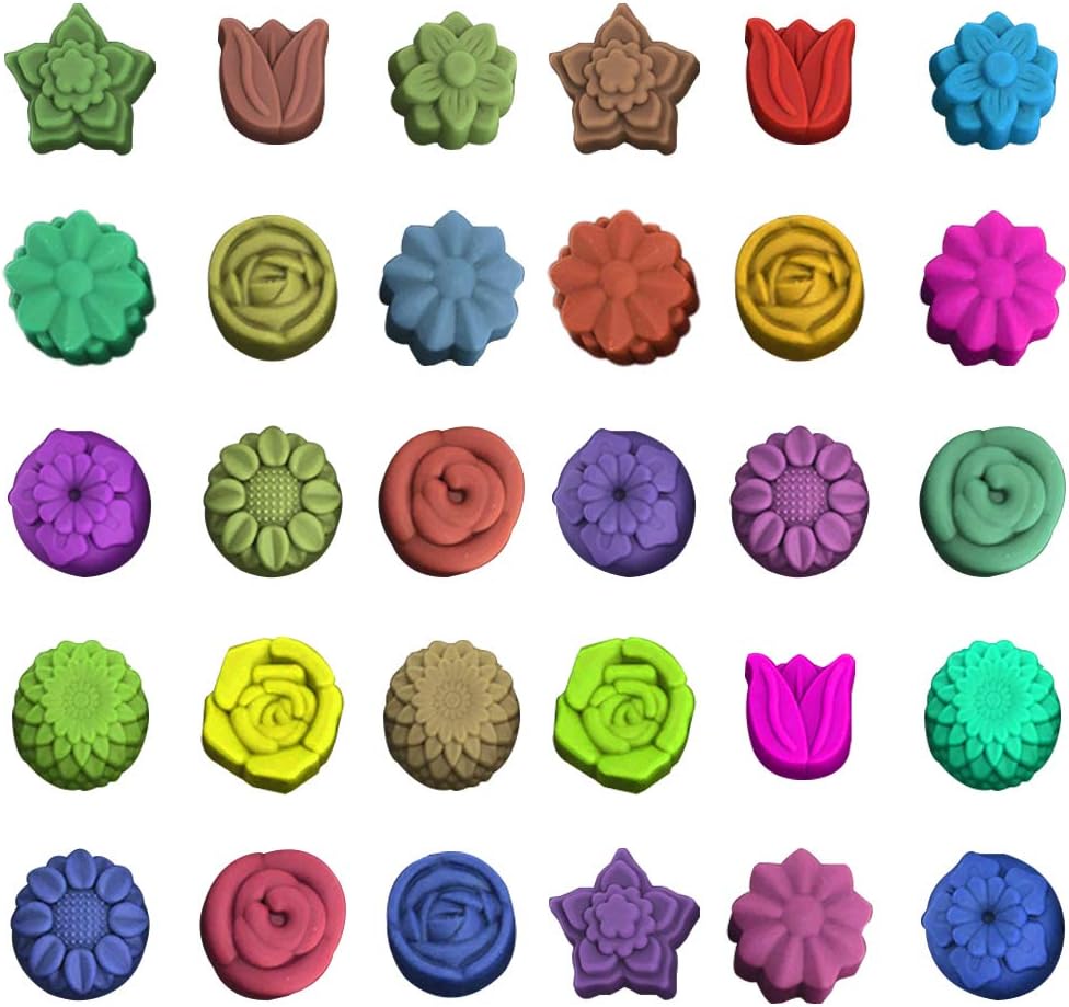 4 Pack Flower Shape Silicone Molds Chocolate Candy Mold, DanziX Silicone Mold for Wedding,Festival, Parties, DIY Enthusiasts-15 Cavity