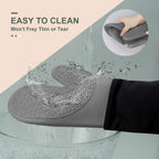 sungwoo Extra Long Silicone Oven Mitts, Heat Resistant Oven Gloves with Quilted Liner Non-Slip Textured Grip Perfect for BBQ, Baking, Cooking and Grilling - 1 Pair 14.6 Inch Grey & Black