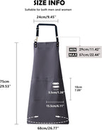 Lisianthus 2 Pack Adjustable Bib Aprons for Women with Pockets, Men's Kitchen Cooking Apron