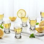 M&N HOME 6-Pack Shot Glass Set, 2-Ounce Shot Glasses, Christmas Shot Glasses - Smoky Grey Set