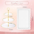 PinCute 5 Pcs Dessert Table Display Set - 2 X Cupcake Stand Holder/Cup Cake Tier Tower & 3 X Serving Tray Combo for Tea Party, Birthday, Baby Shower (Round)