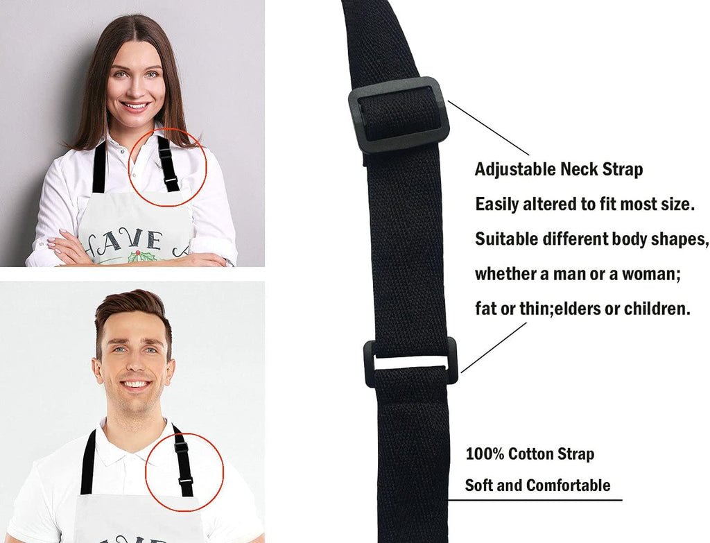 Have a holly jolly Christmas Adjustable Bib Apron Kitchen Cooking Baking Gardening Apron for Women Men
