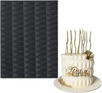 mostsom Silicone Lace Cake Mold Cube Pattern Fondant Impression Mat for Baking, Candy, Chocolate, Buttercream Decorating - Reusable Non-Stick Flexible Cake Decor Tool (A_ Cube Pattern)