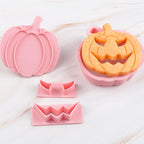 13Pcs Halloween Cookie Cutter Set Pumpkin Face Halloween Cookie Mold Biscuit Mold 3D Hollow Out Pumpkin Cake Baking Fondant Embosser Stamps Halloween Party DIY Cake Decorating Tools (A)