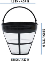 GOLDTONE Reusable (2 Pack) 8-12 Cup #4 Cone Nylon Coffee Filter fits Ninja Coffee Makers and Brewers, BPA Free