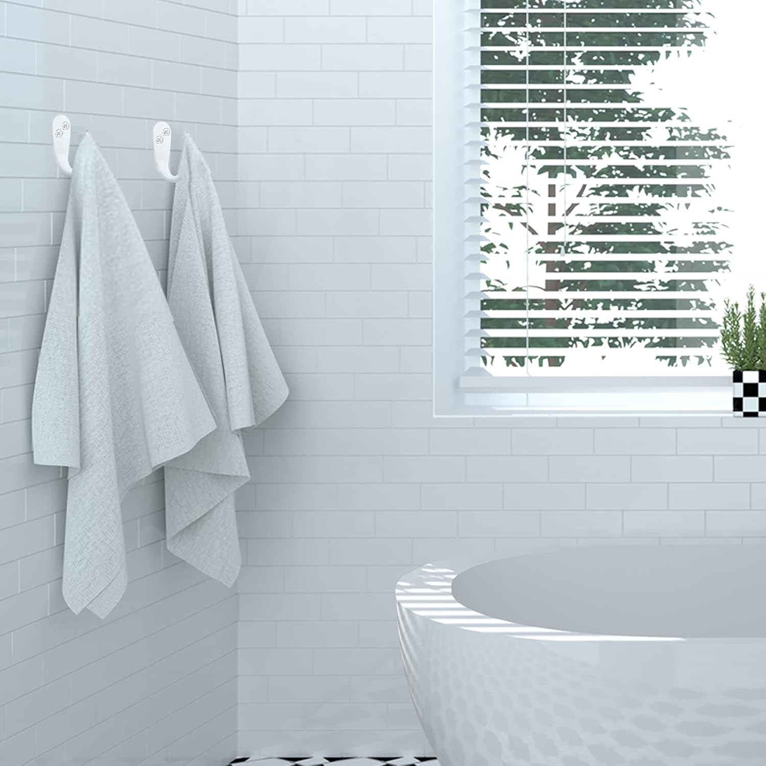 IBosins 15PCS Coat Hooks Wall Mounted Single Prong Robe Hook for Hanging Towel Hooks with 30 Screws for Bags, Hat, Cap, Scarf, Cup (White)