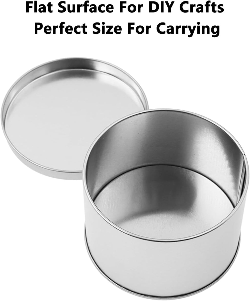 Metal Empty Boxes, Tin Boxes with Lid,Small Silver Tin Boxes,Stackable Organizer Containers,8PCS Storage Tin for Home Outdoor Active Storage Containers