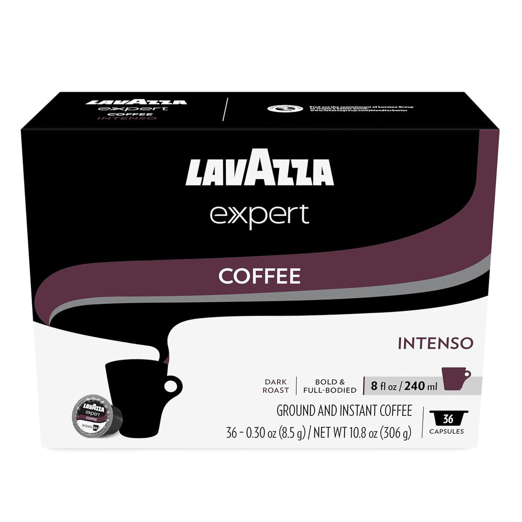 Lavazza Expert Intenso Coffee Capsules, Dark Roast, Arabica and Robusta Blend, Compatible with Lavazza Classy Plus Machine (36 Capsules)
