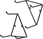 MyGift Matte Black Metal Triangular Coffee Mug Holder Wall Mount Display Rack Mug Organizer with 3 Hooks, Set of 4