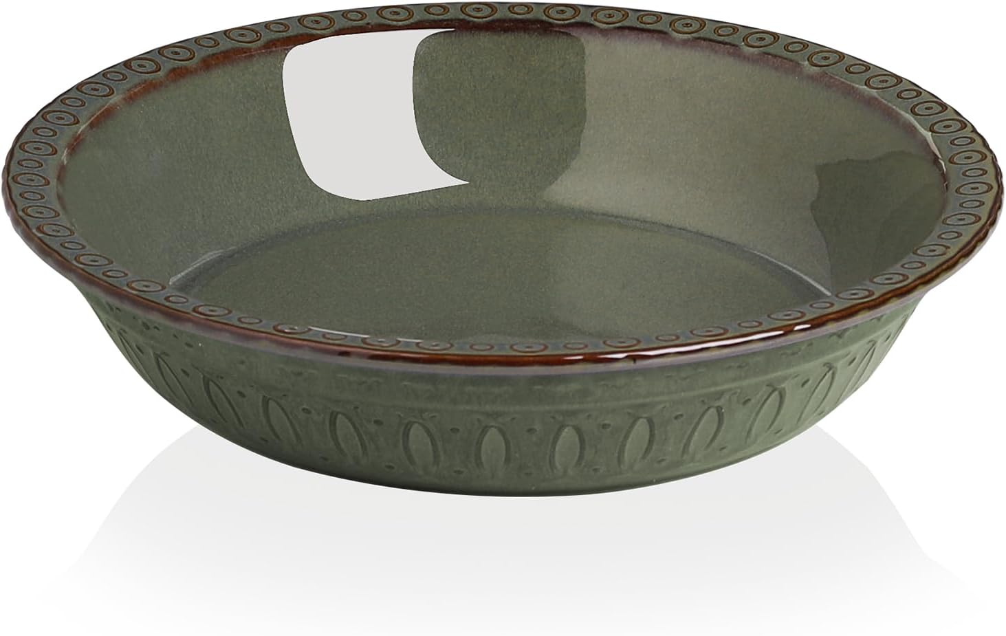 Sweejar Ceramic Pie Pan - Round Baking Dish, Non-Stick for Quiche, Tart, Cake, Pumpkin Pie & Pot Pies (Gray, 10 Inches)