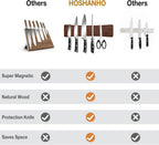 HOSHANHO Knife Magnetic Strip, Acacia Wood Powerful Magnetic Knife Strips, Magnetic Knife Holder for Wall 10 Inch Use as Magnetic Tool Organizer, Home Organizer