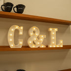 Foaky LED Letter Lights Sign Marquee Light Up Letters Sign for Night Light Wedding/Birthday Party Battery Powered Christmas Lamp Home Bar Decoration(C)