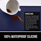 GORILLA GRIP Silicone Coffee Mat, 15x23, Espresso Drink Bar Station Accessories, Waterproof Heat-Resistant Dish Drying Mats, Stay in Place on Kitchen Counter, Home Kitchen Decor Essentials, Navy